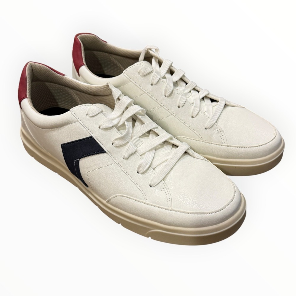 Dr. Scholl's Madison Fashion Sneakers Men 13 White Navy Blue NIB Casual Shoes